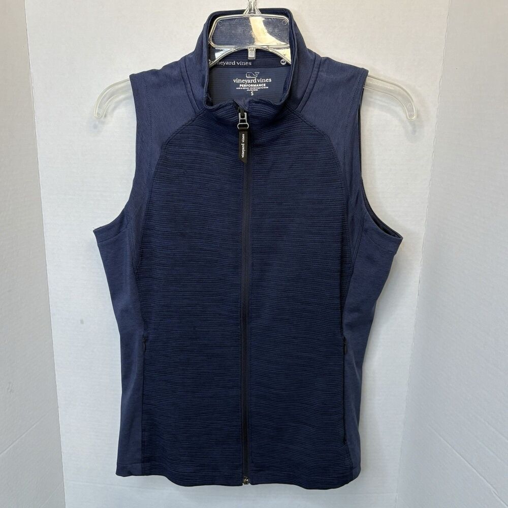 Vineyard Vines Performance Vest Mens Small Navy Full Zip Athleisure - Picture 1 of 10
